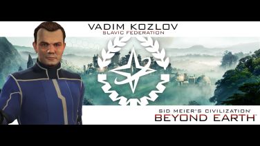 Vůdce Vadim Kozlov a znak Slavic Federation